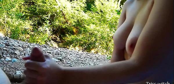  Young Horny Couple Fucks by the River - Risky Public Sex - Amateur Couple Triss-witch